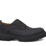 Derby  in camoscio ingrassato color carbone, riporto in caucciù con fondo in gomma leggera 412HSCAR 1123 ROSSI 