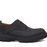 Derby  in camoscio ingrassato color carbone, riporto in caucciù con fondo in gomma leggera 412HSCAR 1123 ROSSI 