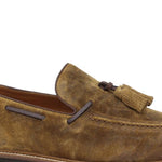 Mocassino in camoscio lavato color cuoio con fondo in gomma porosa leggera 9624TSE 300 ROSSI 