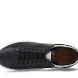 Sneakers in vitello nero con riporto in beige e fondo in gomma 872LPOLNE 1000 ROSSI 