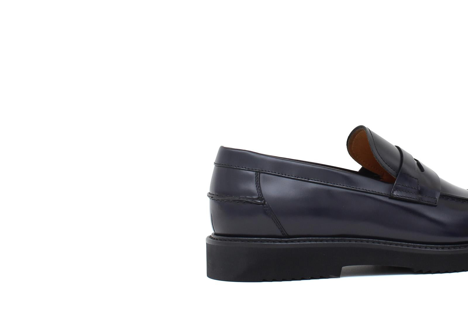 Mocassino in vitello spazzolato blu con fondo gomma leggera 6259GCBLU 1145 ROSSI 