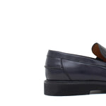 Mocassino in vitello spazzolato blu con fondo gomma leggera 6259GCBLU 1145 ROSSI 