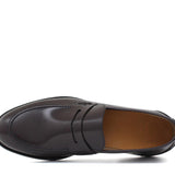 Mocassino sfoderato in vitello spazzolato bordò con fondo in cuoio antiscivolo cucito blake 7635CBOR 167 ROSSI 