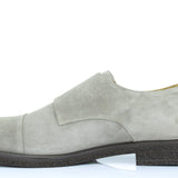 Doppia fibbia in camoscio taupe chiaro con fondo in gomma porosa leggera cucita 7728CFLOTAU 2 ROSSI 