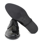 Derby in vernice nera con fondo in cuoio 7608VERNER 390 ROSSI 