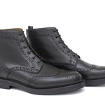 Polacchino stringato stile inglese in vitello a pieno  fiore nero e fondo in gomma 165PGBN 1125 ROSSI 
