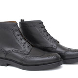 Polacchino stringato stile inglese in vitello a pieno  fiore nero e fondo in gomma 165PGBN 1125 ROSSI 