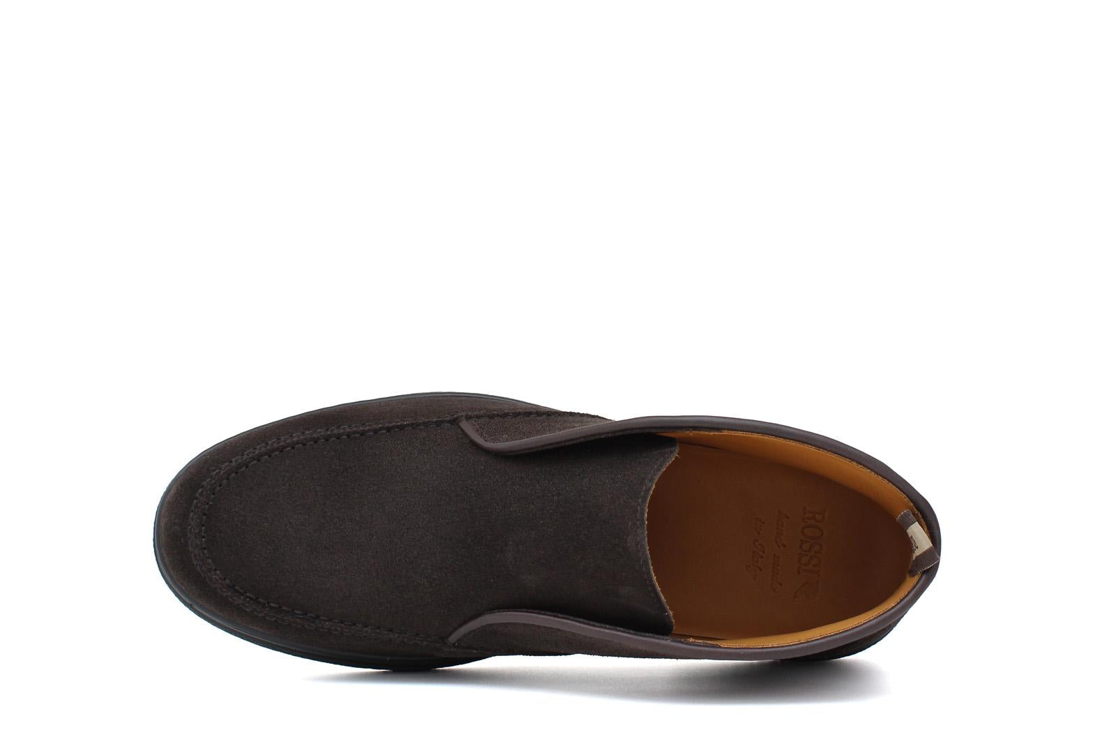 Polacchino con elastico centrale in camoscio ingrassato testa di moro e fondo gomma leggera 1238PHSMO 1058 ROSSI 