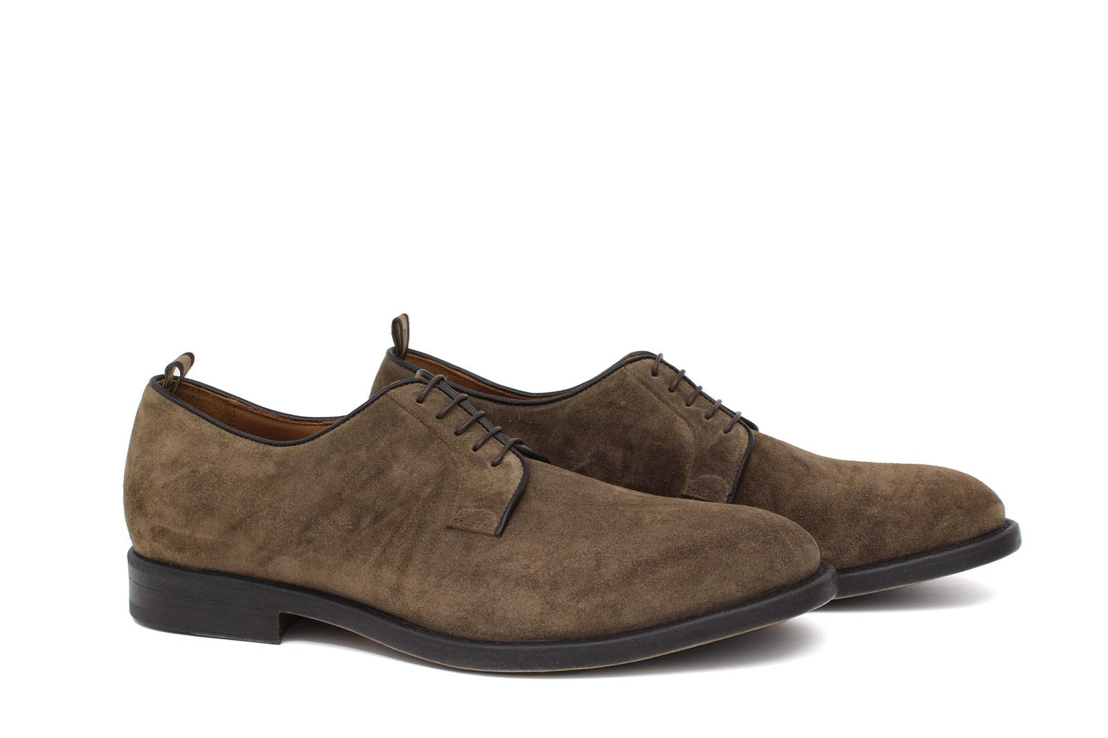 Derby in camoscio lavato color marrone e fondo in gomma cucito blake 6403GTSESA 275 ROSSI 