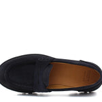 Mocassino donna stile ingegnere in suede blu e fondo in gomma leggera D212HSSBLU 7 ROSSI 