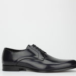 Derby in vitello spazzolato nero con fondo in cuoio 4717TITBLU 77 ROSSI 