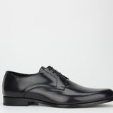 Derby in vitello spazzolato nero con fondo in cuoio 4717TITBLU 77 ROSSI 