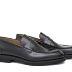 Mocassino sfoderato in vitello spazzolato nero con fondo in gomma leggera 6651GCHENER 122 ROSSI 