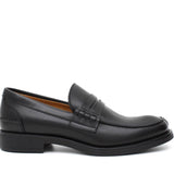 Mocassino College stile inglese in vitello naturale nero fondo gomma 5316GSENE 307 ROSSI 