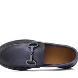 Slip on in vitello naturale blu sfumato con fondo in gomma leggera 1041DIXJ 1106 ROSSI 