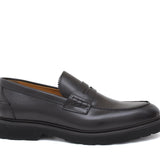 Mocassino college in vitello spazzolato testa di moro con fondo in gomma leggera 1552CALFTM 208 ROSSI 