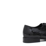 Derby in vernice nera con fondo in cuoio 7608VERNER 390 ROSSI 