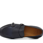 Doppia fibbia a sacchetto intero in vitello naturale blu sfumato e fondo in cuoio antiscivolo cucito blake 267DIXBLU 631 ROSSI 