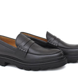 Mocassino College  in bufalo  nero e fondo in gomma leggera 5316RBUFN 416 ROSSI 