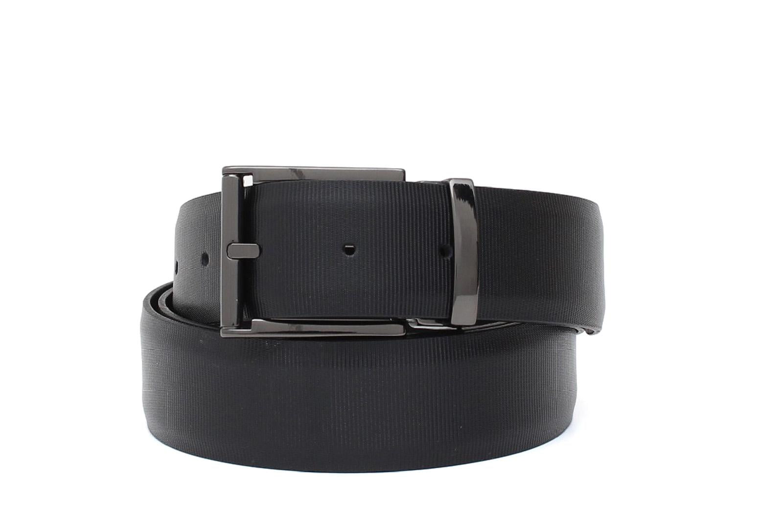 Cinta in vernice stampa velvet  nero h 35 con fibbia in canna di fucile F0304MCFLVELN 82 ROSSI 