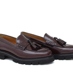 College donna stile inglese in vitello spazzolato bordò  con fondo in gomma leggera D202RCBOR 36 ROSSI 