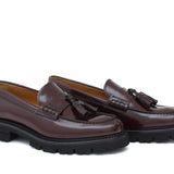 College donna stile inglese in vitello spazzolato bordò  con fondo in gomma leggera D202RCBOR 36 ROSSI 