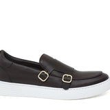 Slip on doppia fibbia in vitello testa di moro  con fondo in gomma leggera 803SAPTM 962 ROSSI 