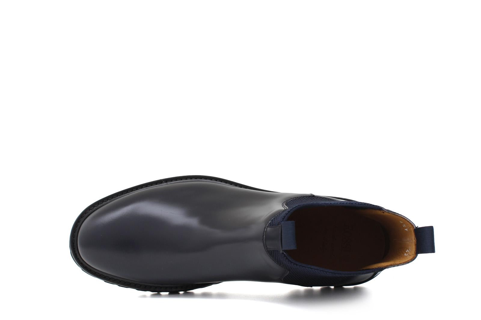 Stivaletto modello beatles in vitello spazzolato semilucido blu con fondo in gomma leggera 457PCALB 974 ROSSI 