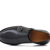 Monkstrap donna in vitello spazzolato nero con fondo in gomma leggera D219GCNE 14 ROSSI 