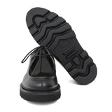 Stringata modello ingegnere in vitello spazzolato nero e fondo in gomma leggero 1252CNER 284 ROSSI 