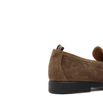Mocassino in camoscio marrone con fondo in gomma cucita 9612GTF 371 ROSSI 