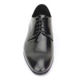 Derby in vitello spazzolato nero scuro con fondo in cuoio 4704TINER 306 ROSSI 