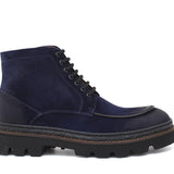 Stivaletto stringato in camoscio ingrassato navy e fondo in gomma leggera 119PRHSBLU 1063 ROSSI 