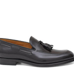 Mocassino sfoderato con mappine in vitello spazzolato t.moro con fondo in cuoio antiscivolo cucito blake 7637CHETM 480 ROSSI 