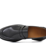Mocassino sfoderato in vitello spazzolato nero con fondo in gomma leggera 6651GCHENER 122 ROSSI 