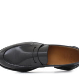 Mocassino sfoderato in vitello spazzolato nero con fondo in gomma leggera 6651GCHENER 122 ROSSI 
