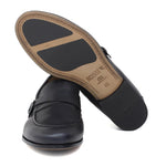 Mocassino lavorazione sacchetto in vitello naturale blu e fondo cuoio con inserto antiscivolo 1044DIXB 129 ROSSI 