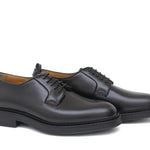 Derby donna in vitello spazzolato nero con fondo in gomma cucito D218CALNE 2 ROSSI 
