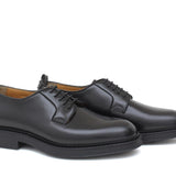 Derby donna in vitello spazzolato nero con fondo in gomma cucito D218CALNE 2 ROSSI 