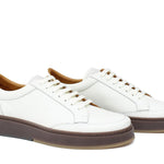 Sneaker in vitello bottalato crema  con fondo in gomma tricolore 643LGVBCRE 94 ROSSI 