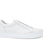 Sneaker in vitello dollaro color off white e fondo in gomma leggera cucito 643LBOW 997 ROSSI 