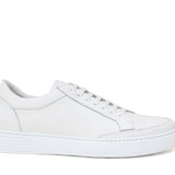 Sneaker in vitello dollaro color off white e fondo in gomma leggera cucito 643LBOW 997 ROSSI 