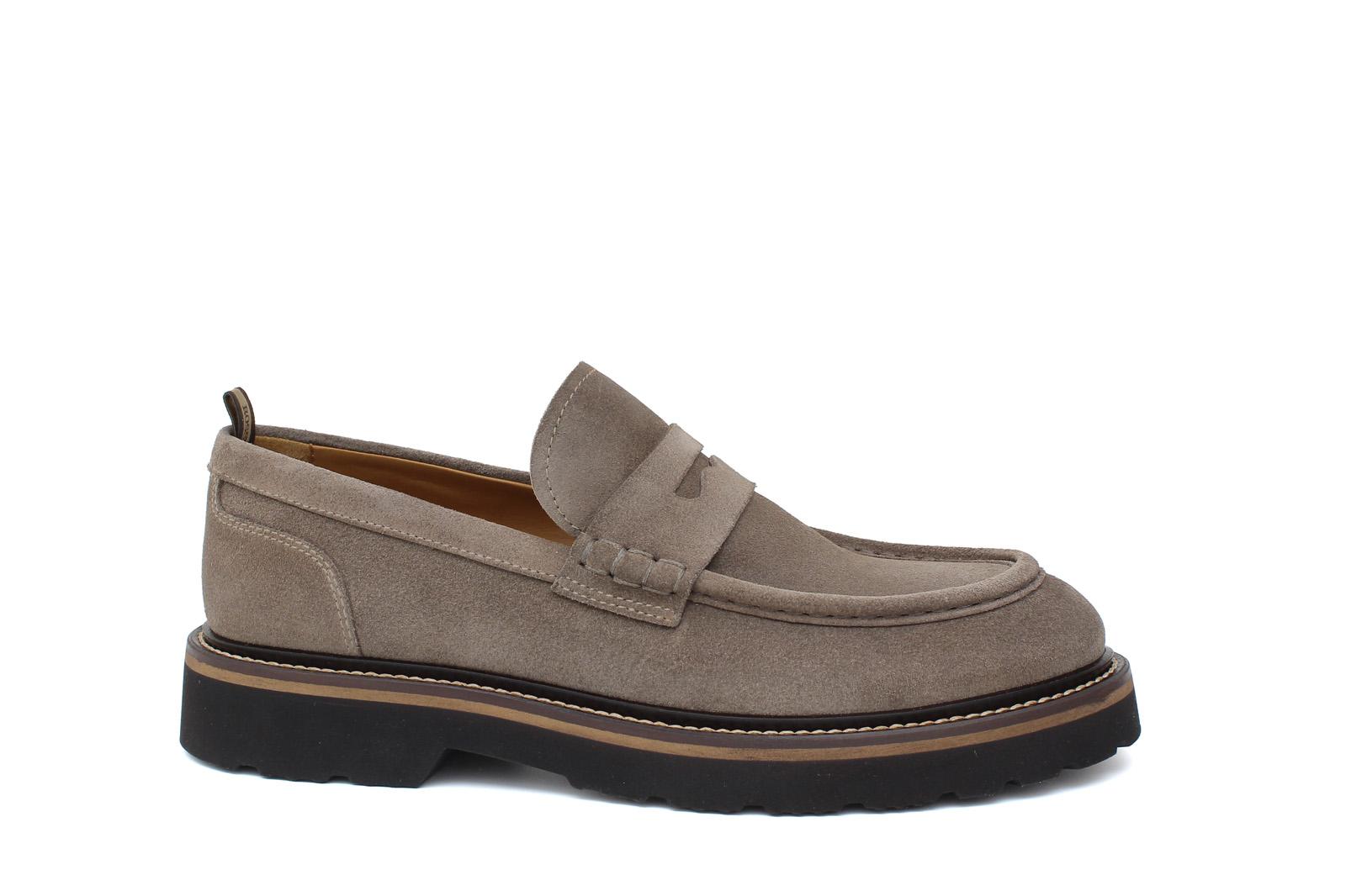 Mocassino stile ingegnere in suede sabbia e fondo gomma leggera 1223CHSBIS 1146 ROSSI 