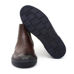 Stivaletto modello beatles stile inglese in cervo vegetale marrone con fondo gomma blu 9198PCEMAR 61 ROSSI 