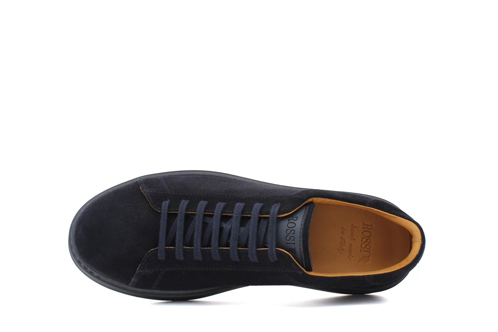 Sneaker stringata in suede blu con fondo in gomma tricolore 1043LHSBLU 36 ROSSI 
