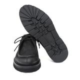 Stringata modello ingegnere in vitello nabuk nero e fondo in gomma leggero 1252REN 1087 ROSSI 