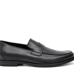 Mocassino con mascherina in vitello spazzolato nero  e fondo in cuoio 6834TNCUO 203 ROSSI 