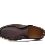 Slip on in vitello naturale marrone sfumato con fondo in gomma intrecciato 1093DCAS 625 ROSSI 