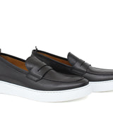 Slip on in vitello naturale blu  sfumato con fondo in gomma leggera 9688DNE 1134 ROSSI 