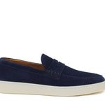 Slip-on in camoscio navy con fondo in gomma cucito 645FLOOLT 1132 ROSSI 